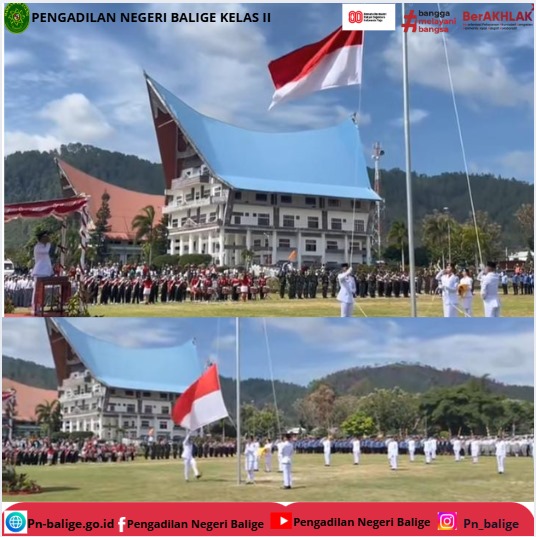 Pengadilan Negeri Balige menghadiri  Upacara Peringatan Detik-detik Proklamasi HUT RI Ke-80 di Kabupaten Toba Tahun 2025